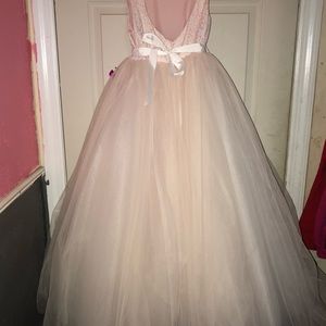 Whisper pink flower girl dress